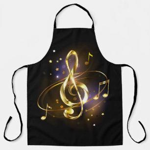 Goldener Violinschlüssel Musik Schürze