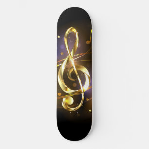 Goldener Violinschlüssel Musik Skateboard