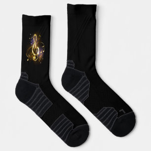 Goldener Violinschlüssel Musik Socken
