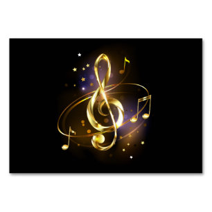 Goldener Violinschlüssel Musik Tischnummer