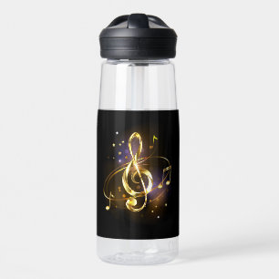 Goldener Violinschlüssel Musik Trinkflasche