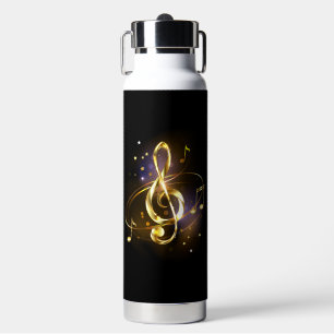 Goldener Violinschlüssel Musik Trinkflasche
