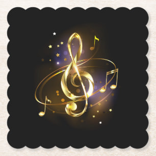Goldener Violinschlüssel Musik Untersetzer