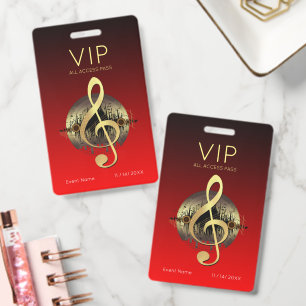 Goldener Violinschlüssel VIP All Access Bold Gradi Ausweis