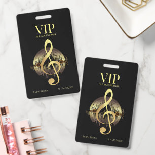 Goldener Violinschlüssel VIP All Access Bold Minim Ausweis