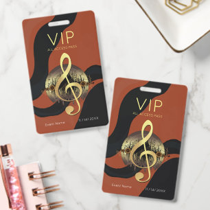 Goldener Violinschlüssel VIP All-Access Orange Wel Ausweis