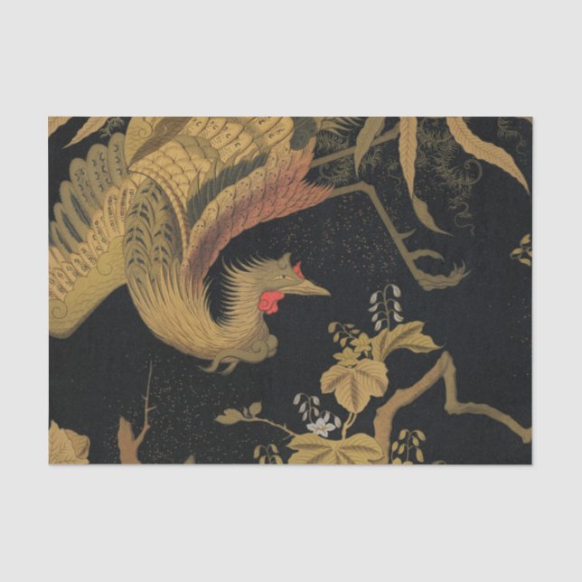 Goldener Vogel Japanischer Klassiker Antiquität Seidenpapier (Vorderseite)