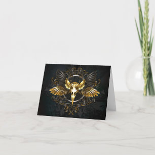 Goldener Vogelschädel auf schwarzem Hintergrund Einladung