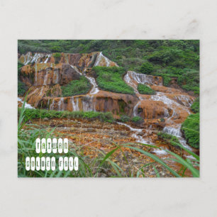 Goldener Wasserfall in Taiwan Postkarte