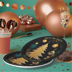 Goldener Weihnachtsbaum - Genuss der Jahreszeit! Pappteller