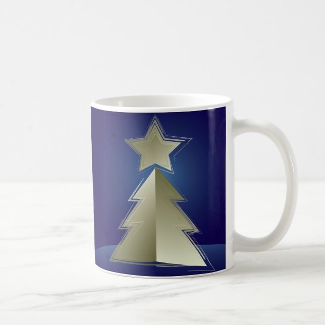 Goldener Weihnachtsbaum Kaffeetasse (Rechts)