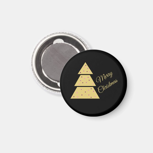 Goldener Weihnachtsbaum-Magnet Magnet (Vorderseite/Rückseite)