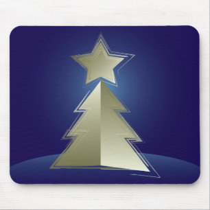 Goldener Weihnachtsbaum Mousepad
