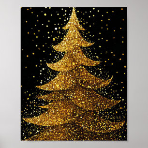 Goldener Weihnachtsbaum Poster