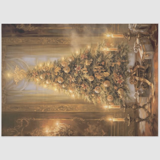 Goldener Weihnachtsbaum Seidenpapier (Vorderseite)