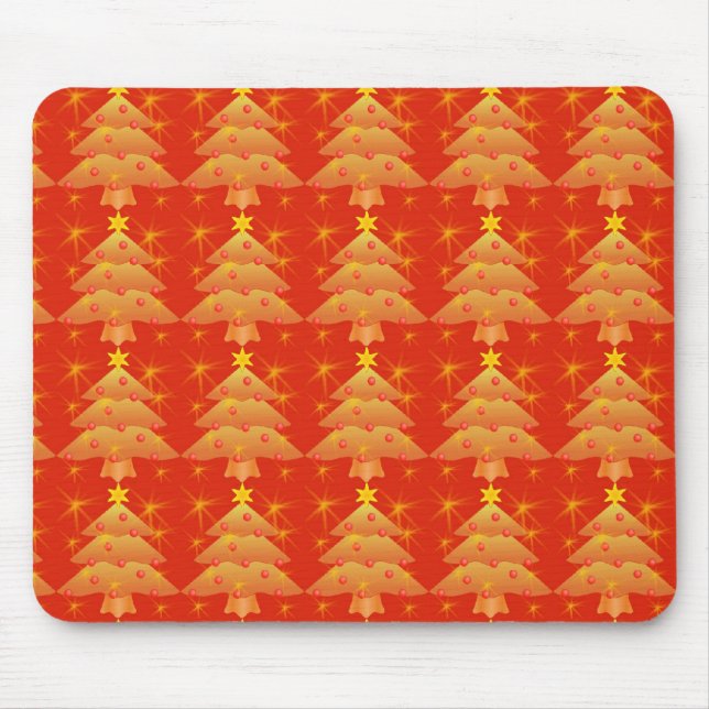 goldener Weihnachtsbaum, Urlaub Mousepad (Vorne)