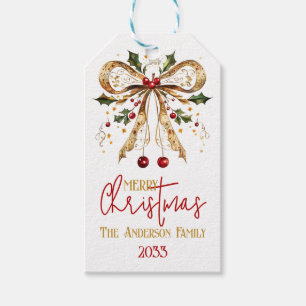 Goldener Weihnachtsbogen, Frohe Weihnachten, Famil Geschenkanhänger