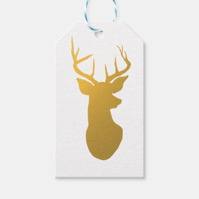 Goldener Weihnachtsfeiertag Geschenkanhänger (Vorderseite)