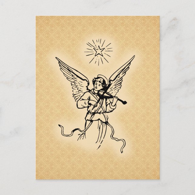 Goldener Weihnachtsgel Feiertagspostkarte (Vorderseite)