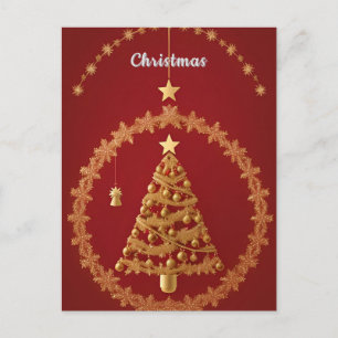 Goldener Weihnachtsglanz ✨ Luxuriöse Weihnachtsbau Postkarte