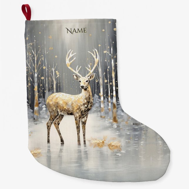 Goldener Weihnachtsmann-Strumpf Großer Weihnachtsstrumpf (Vorderseite)