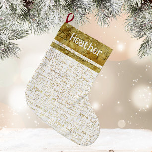 Goldener Weihnachtsname Strumpf Großer Weihnachtsstrumpf