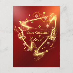 goldener Weihnachtspapa Feiertagspostkarte
