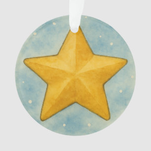 Goldener Weihnachtsstern im schneebedeckten Himmel Ornament