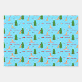 Goldener Weihnachtsstrand - Geschenk Wrap Set 3 Geschenkpapier Set