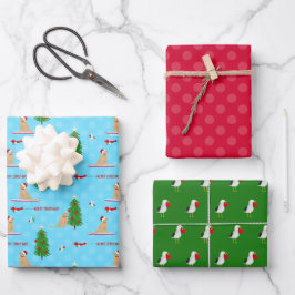 Goldener Weihnachtsstrand - Geschenk Wrap Set 3 Geschenkpapier Set