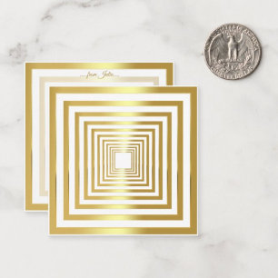 Goldener weißer Quadrat eleganter 3D-Effekt Mitteilungskarte