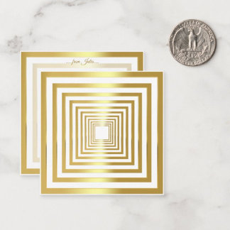 Goldener weißer Quadrat eleganter 3D-Effekt Mitteilungskarte