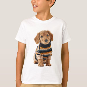 Goldener Welpen gestreifter Pullover Kinder