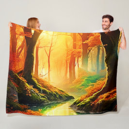 Goldener Whisper vom Herbst Fleecedecke