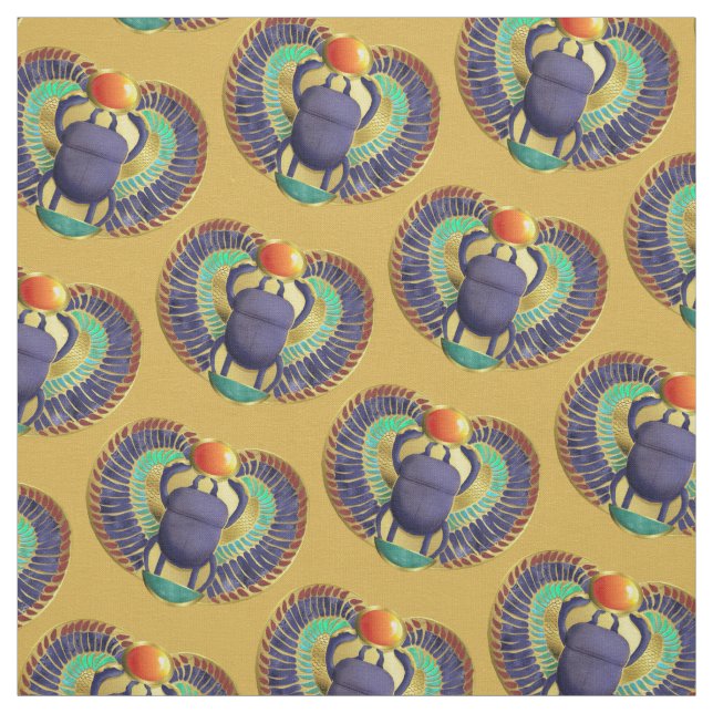 Goldener Winged Scarabäus Stoff (Muster)