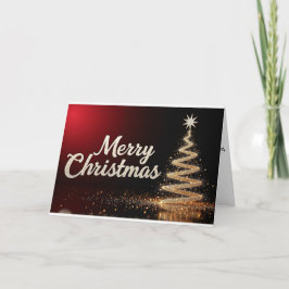 Goldener Wirbelbaum – Frohe Weihnachtsstrahlkraft Dankeskarte