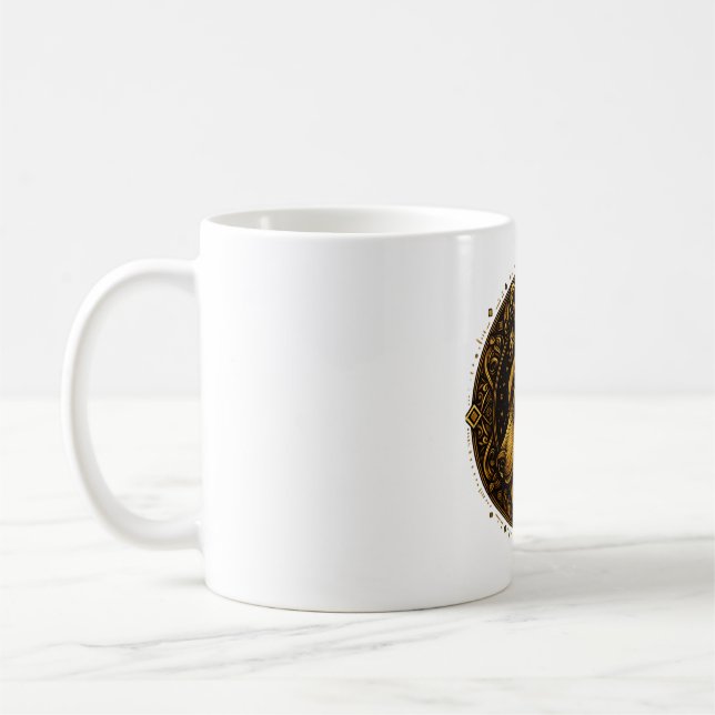 Goldener Wolf mit Kronen-Design-Hemden Kaffeetasse (Links)