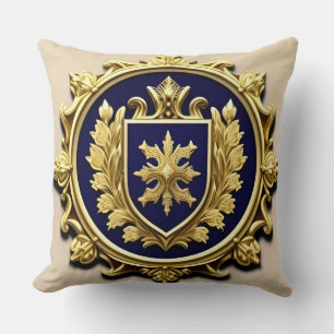 Goldener Zierkamm Elegant Mittelalterlich Inspirie Kissen