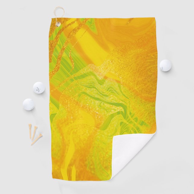 Goldener Zitrusmarmor Golfhandtuch (Insitu)