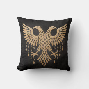 Goldener Zwillingsrabe Nordische Mythologie Schwar Kissen