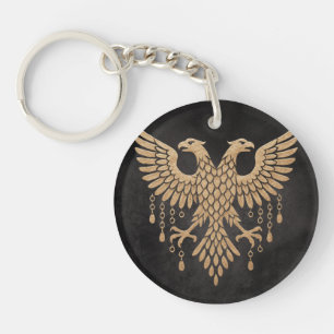 Goldener Zwillingsrabe Nordische Mythologie Schwar Schlüsselanhänger