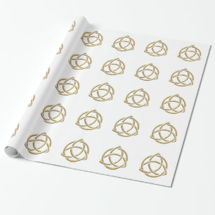 Goldenes "3-D"-Papier für das Symbol der Dreifalti Geschenkpapier