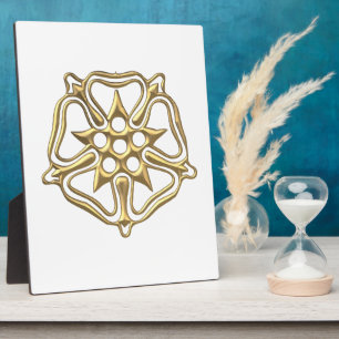 Goldenes 3-D-Rose-Symbol Fotoplatte