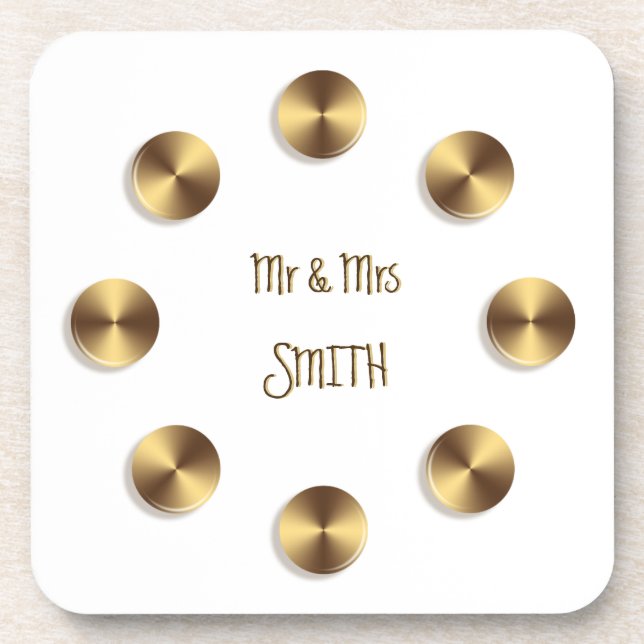 Goldenes 3D-Element Getränkeuntersetzer (Vorderseite)