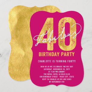 Goldenes 40-jähriges Party zum 40. Einladung