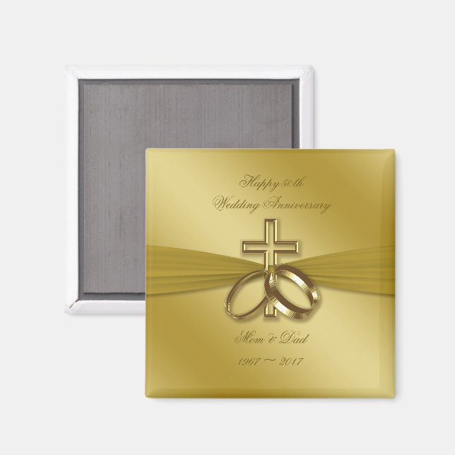 Goldenes 50. Hochzeitsszenario Magnet (Vorderseite/Rückseite)