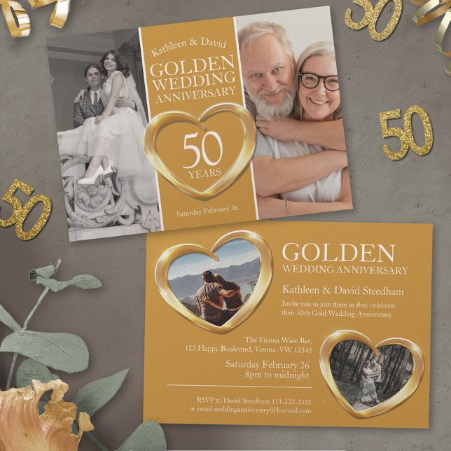 Goldenes 50. Hochzeitstag Party Einladung (Von Creator hochgeladen)