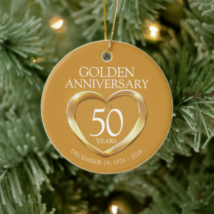 Goldenes 50-jähriges Foto-Geschenk Keramik Ornament