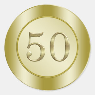 Goldenes 50-jähriges Jubiläum Runder Aufkleber