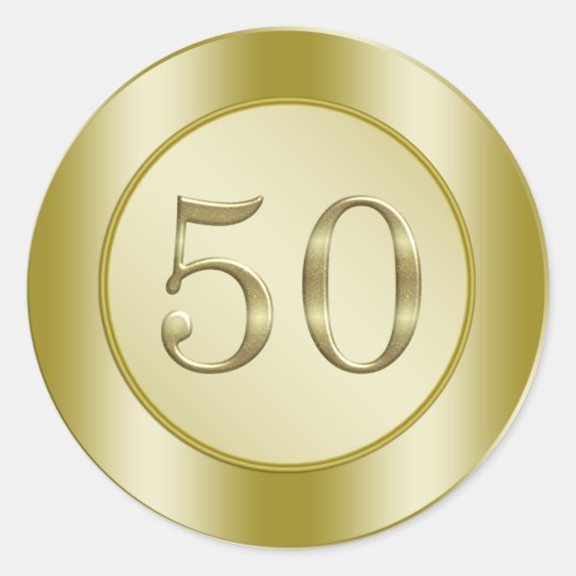 Goldenes 50-jähriges Jubiläum Runder Aufkleber (Vorderseite)